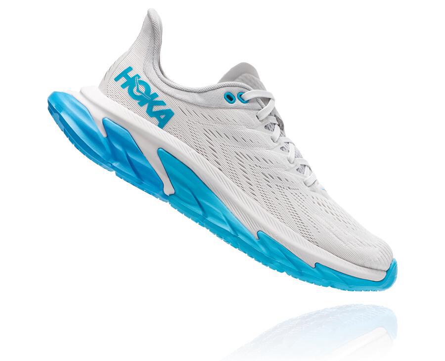 Chaussure Running Hoka One One Clifton Edge Femme - Blanche/Bleu - WBO-504971